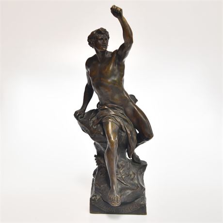 Emile-Louis Picault Roman Gladiator Bronze, "Honor Victori"