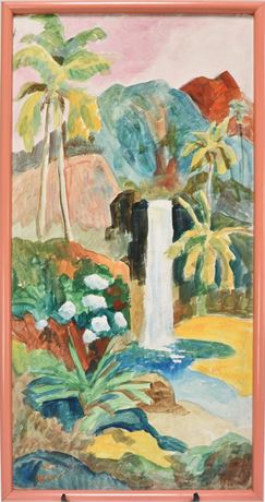 Tropical Waterfall Painting