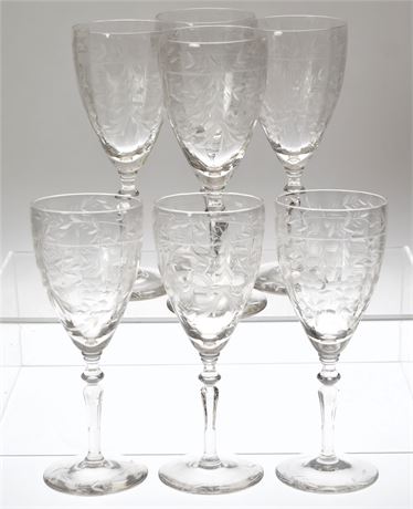 Vintage Wheel Cut Stemware