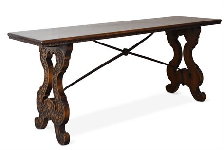 Spanish Baroque Style Carved Library Table