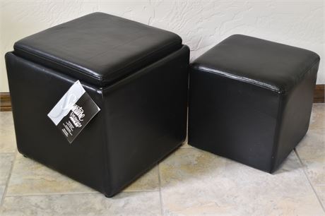 Leather Nesting Ottoman