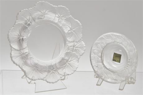 2 Signed Lalique Plates