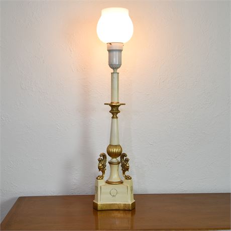 Vintage Griffin Torchiere Lamp