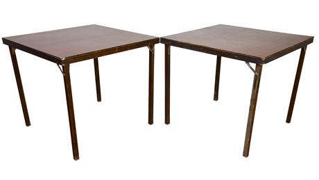 Pair of Vintage Wood Folding Tables