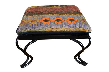 Mid-Century Wrought Iron Footstool