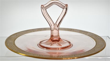 Pink Depression Glass Serving Tray