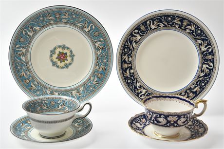 Pair of Wedgwood & Staffordshire Luncheon Place Settings