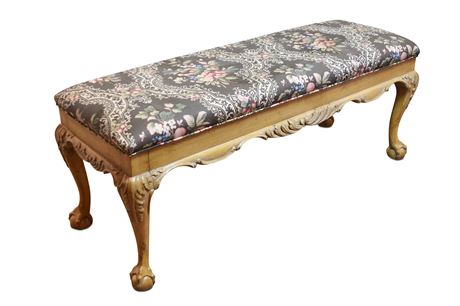 Claw Foot Upholstered Bench