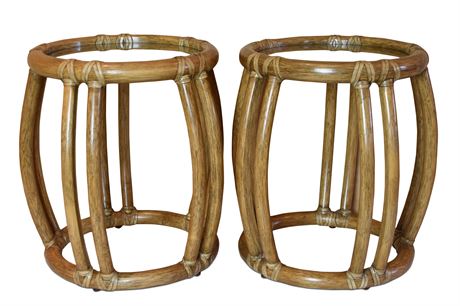 Pair of Jansen McGuire Bamboo Side Tables