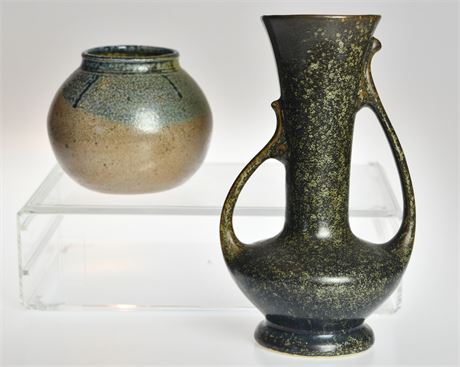 Pair of McCoy & Stoneware Vases