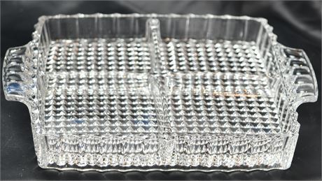 Divided Crystal Serving Dish