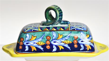 Franco Mari Geo Judith Deruta Butter Dish