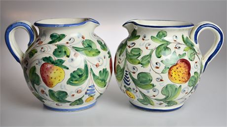 Pair of Ceramiche Artistiche Decorative Pitchers