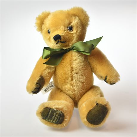 HARRODS VINTAGE MERRYTHOUGHT MOHAIR TEDDY BEAR LIMITED EDITION SIGNED