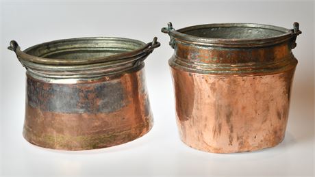 Pair of Antique Copper Kettles