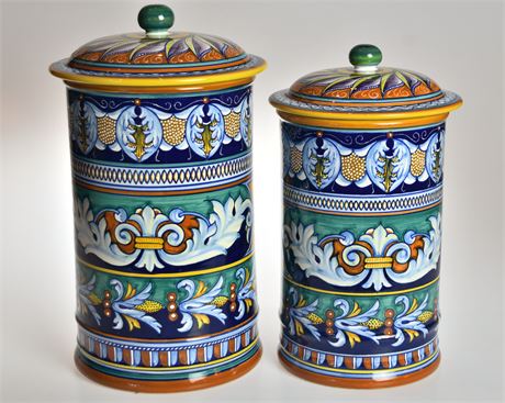 Deruta Canister Set With Lids by Franco Mari Geo Judith