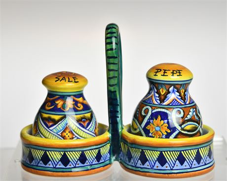 Franco Mari Geo Judith Deruta Salt & Pepper Shakers