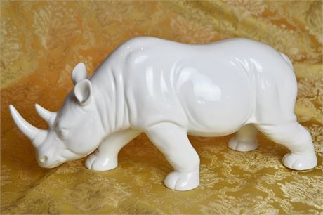 Ceramic Rhinoceros Sculpture