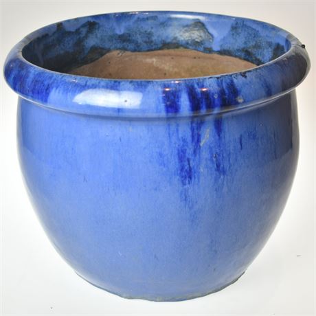 9.75" Cobalt Blue Glazed Pot