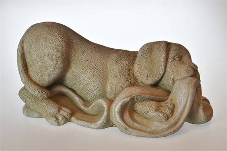 Concrete Puppy Sculpture