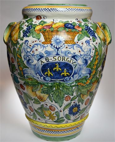 Majolica, Pitcher Large Orcio "AQ SORGIVA"