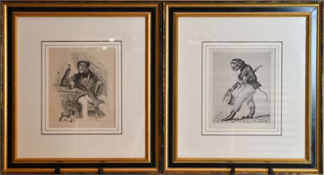 Pair of 1827 Thomas Landseer Etchings