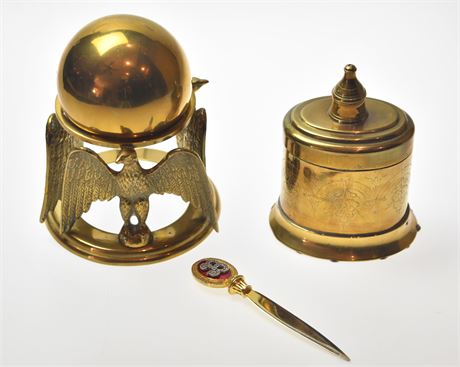 Faberge Letter Opener and Desk Accessories