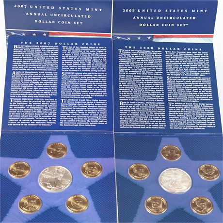 2007 & 2008 U.S. Mint Annual Uncirculated Dollar