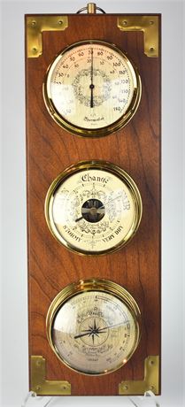 Brass & Wood Barometer