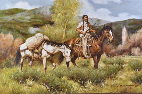 Painting of Indian on Horseback