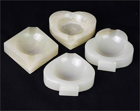 Set of 4 Onyx Ashtrays