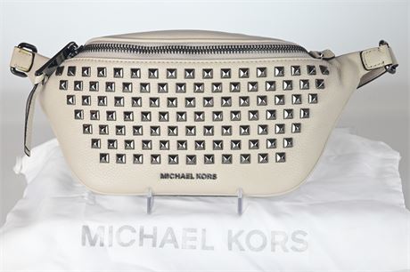 Michael Kors Rhea Leather Pyramid Studded Belt Bag