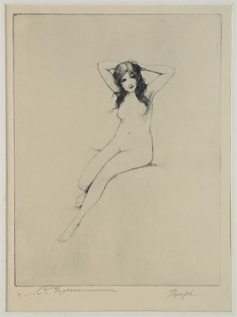Antique Nymph Etching