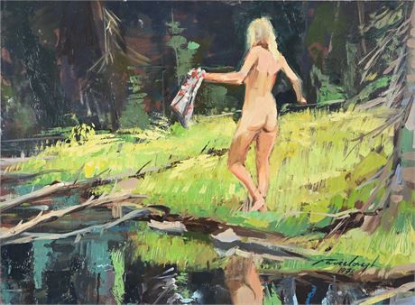 Original Gerald Fairclough "The Bather" 1978