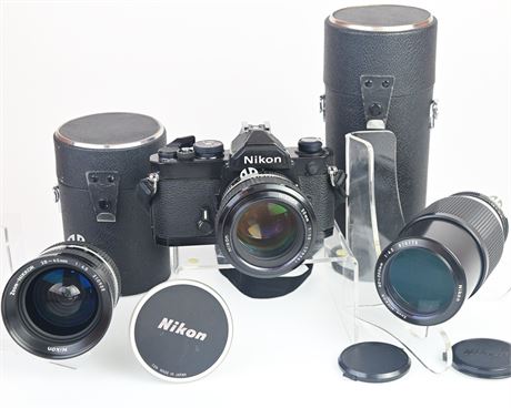 Nikon FE + 3 Lenses