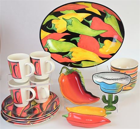 Clay-Art Caliente Hand Painted Dishes