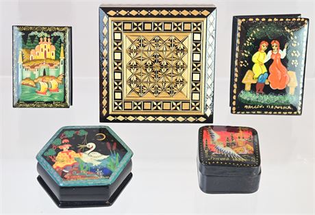 Hand Painted Russian Trinket Boxes