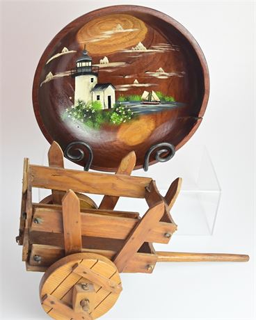 Wood Bowl With Stand