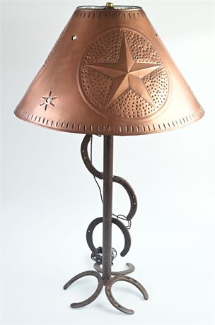 Wrought Iron Horseshoe Lamp