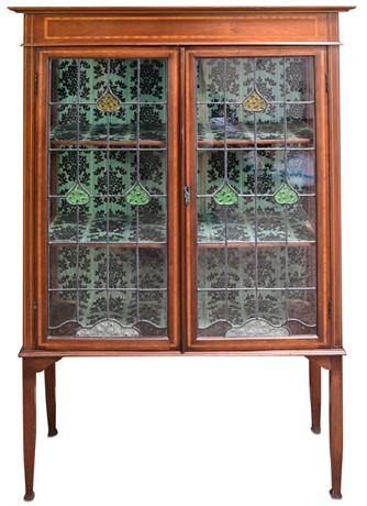 English Edwardian Inlaid Mahogany Display Cabinet