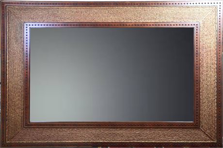 Leather and Jute Framed Mirror