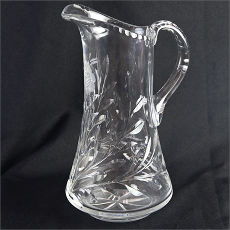 Wheel Cut Glass Pitcher