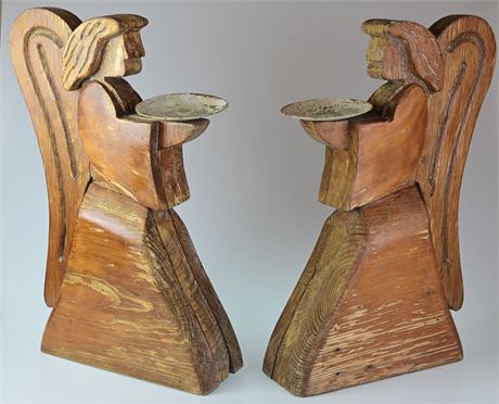 Pair of Folk Art Angels