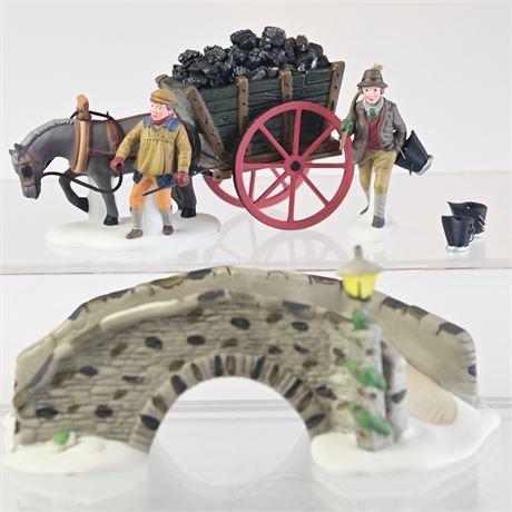 Dept. 56 "Delivery Coal For the Hearth", "Stone Bridge" Dickens' Village Series