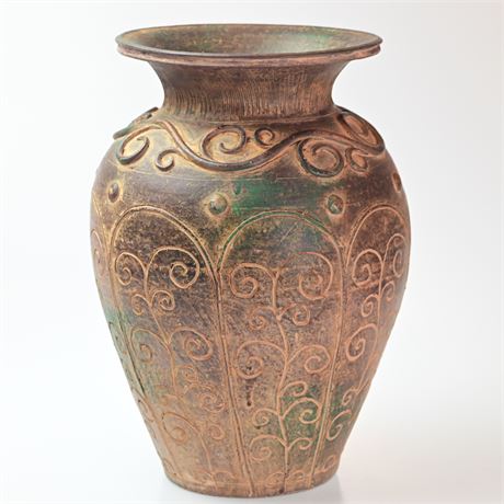 Ornate Clay Vase