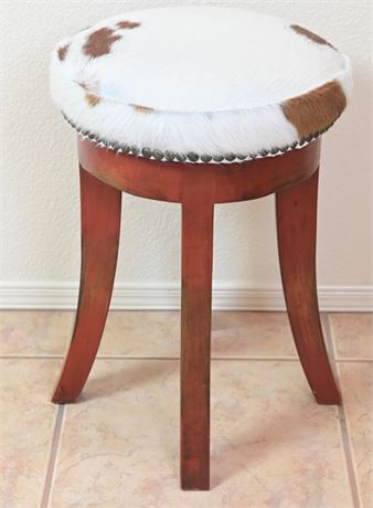 Cowhide Stool With Nailhead Trim