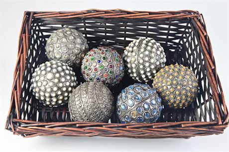 Basket With Decorative Orbs