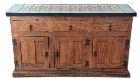 Rustic Credenza With Tile Top