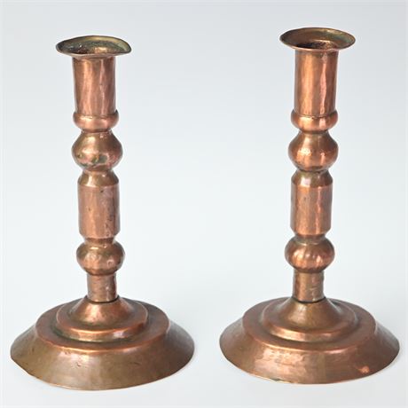 Pair of Copper Candlesticks