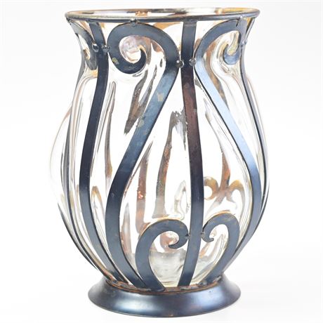 Hand Blown Iron Cad Vase